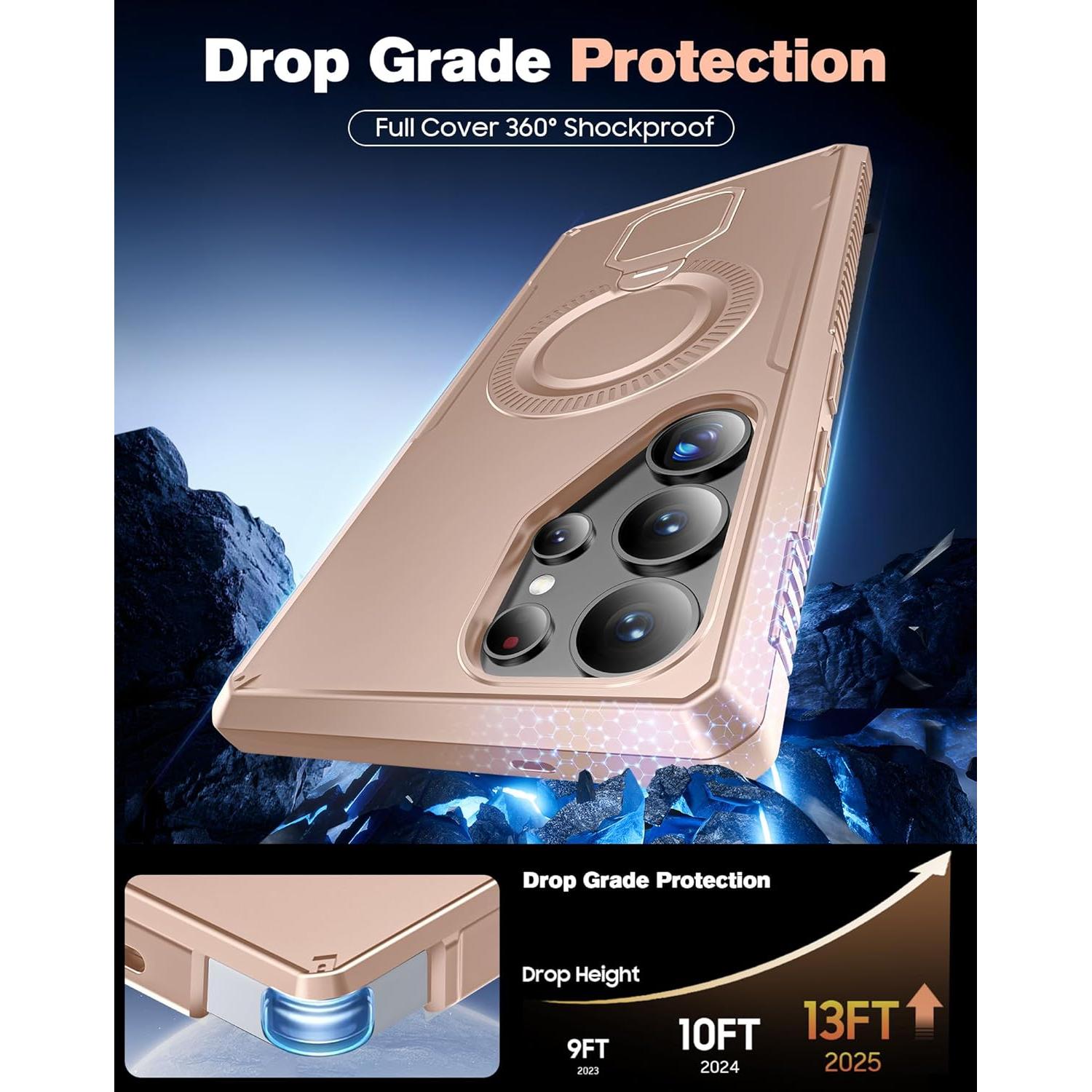 Funda Magnética CENMASO para Samsung Galaxy S25 Ultra Dorado