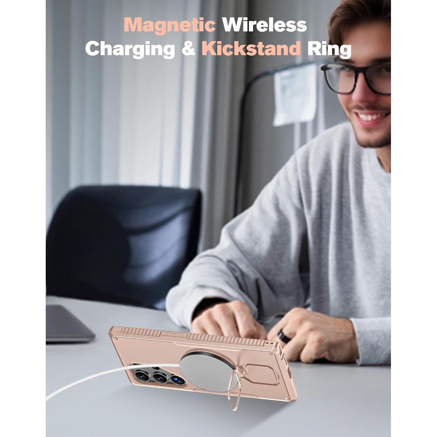 Funda Magnética CENMASO para Samsung Galaxy S25 Ultra Dorado