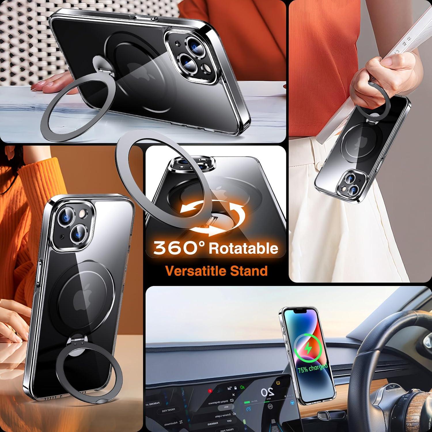 Funda Transparente Chicfun 360° con Soporte Magnético para iPhone 13/14