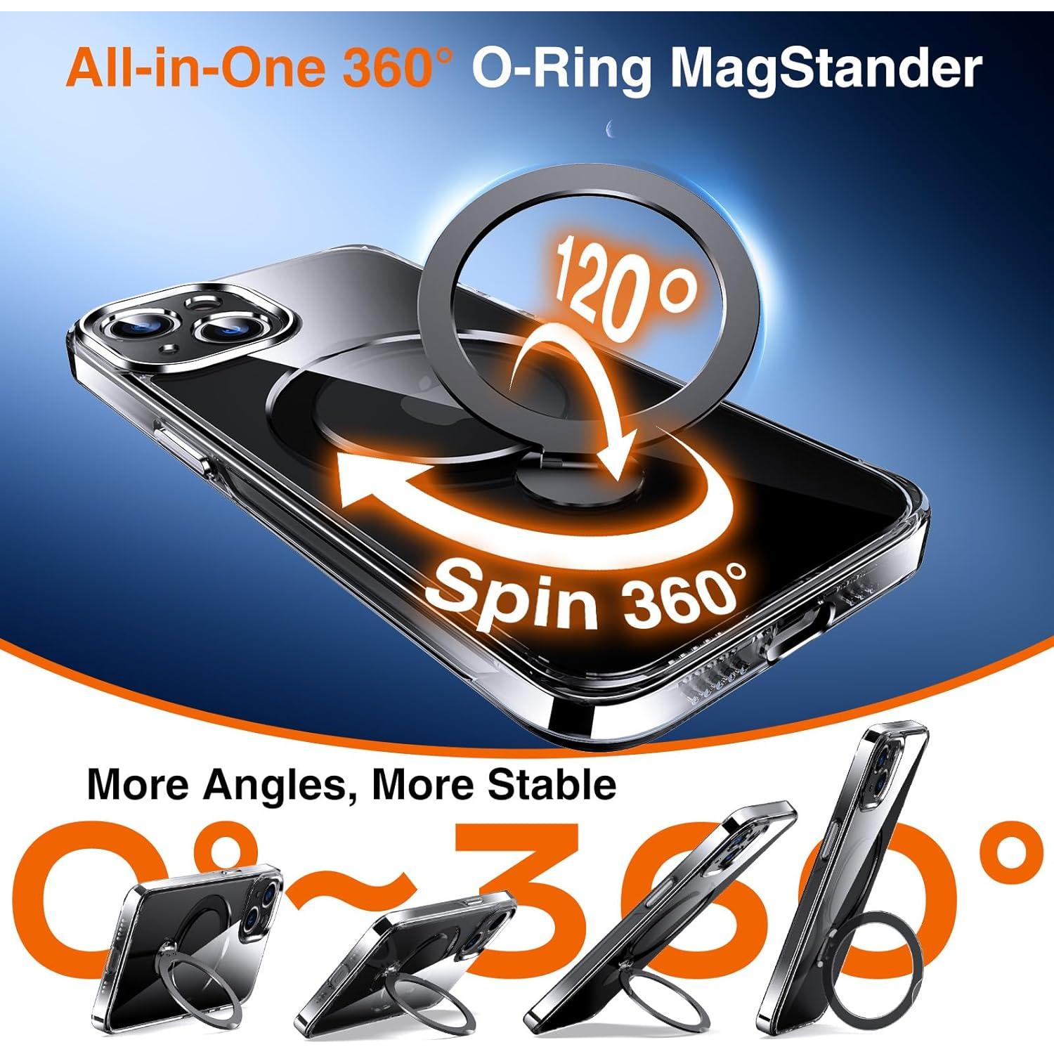 Funda Transparente Chicfun 360° con Soporte Magnético para iPhone 13/14