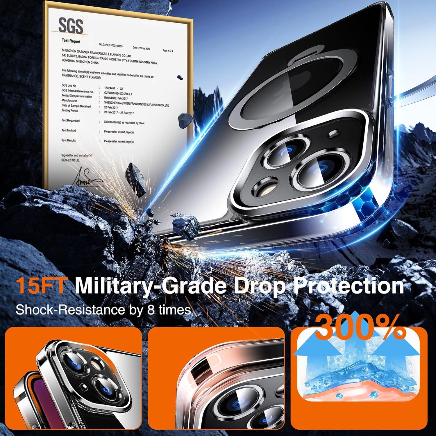 Funda Transparente Chicfun 360° con Soporte Magnético para iPhone 13/14