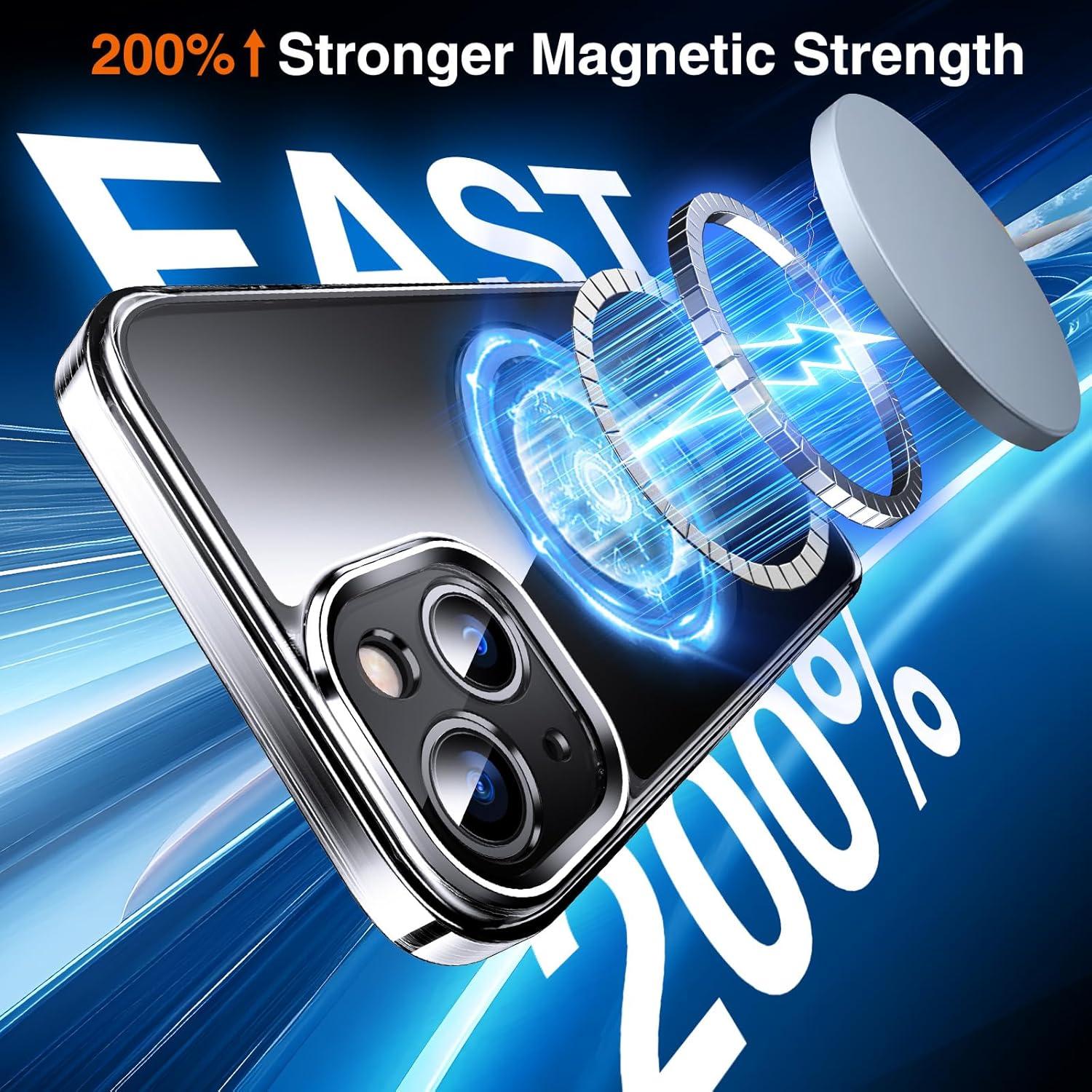 Funda Transparente Chicfun 360° con Soporte Magnético para iPhone 13/14