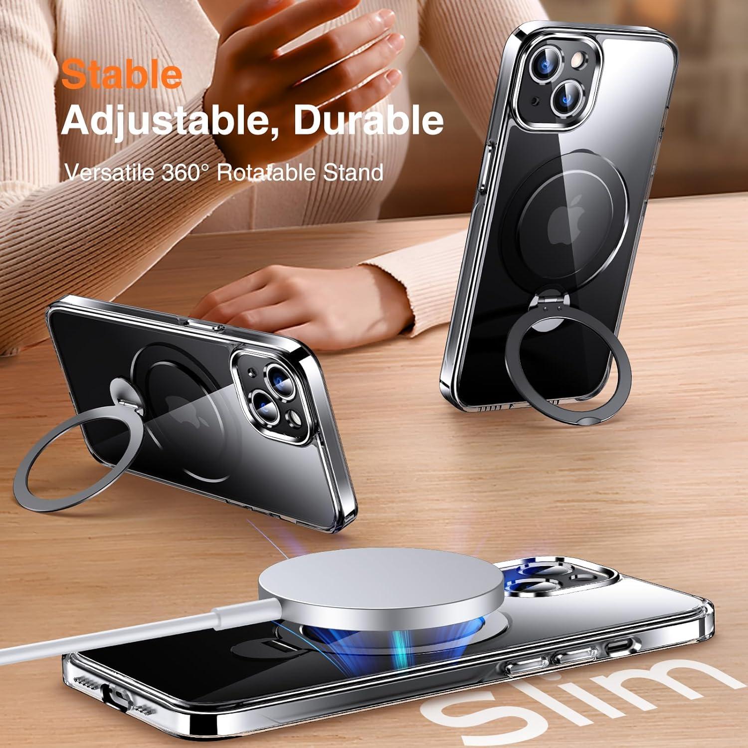 Funda Transparente Chicfun 360° con Soporte Magnético para iPhone 13/14