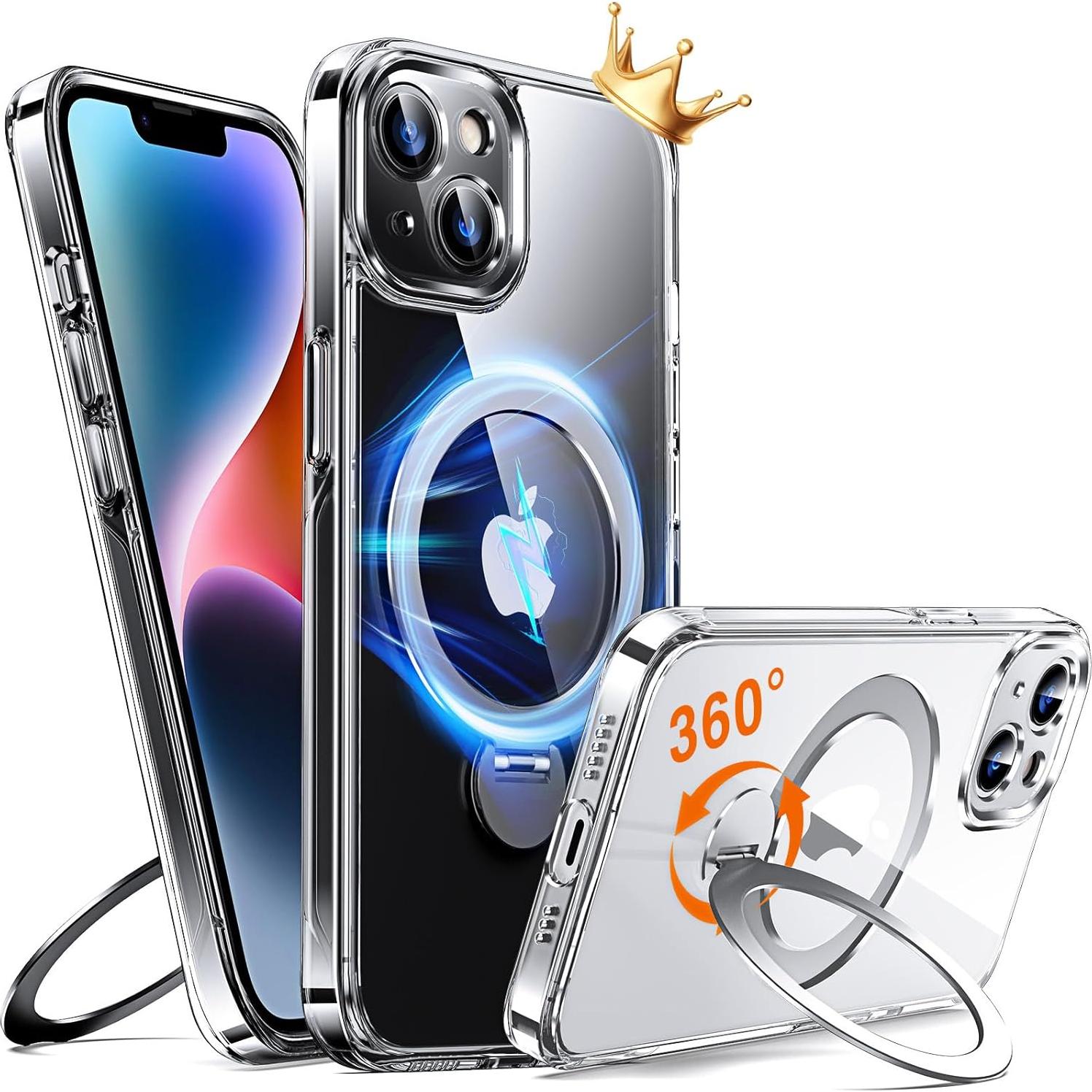 Funda Transparente Chicfun 360° con Soporte Magnético para iPhone 13/14