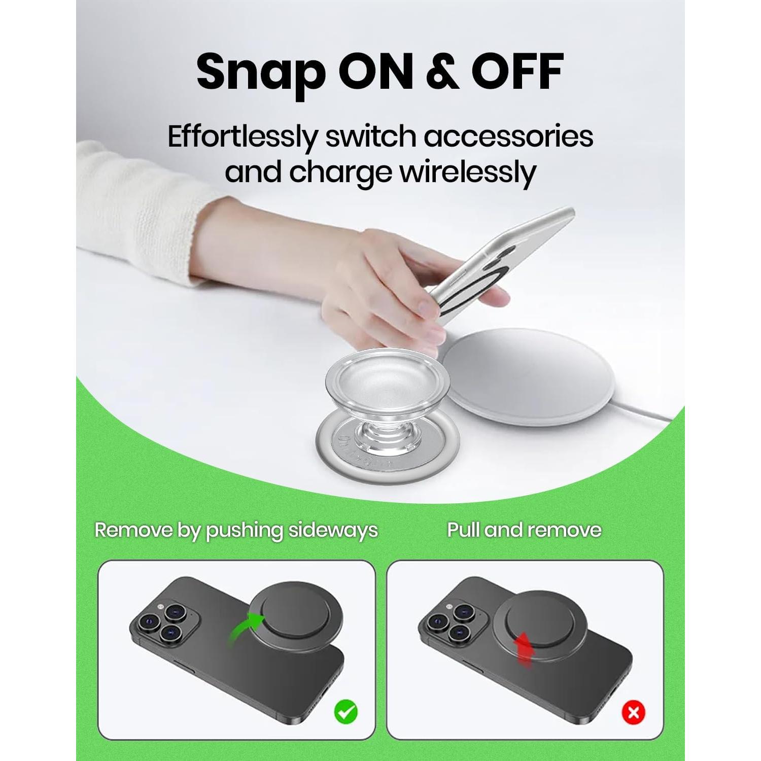 Agarre Colapsable OnTheGrip MagSafe Verde - Soporte para Teléfono