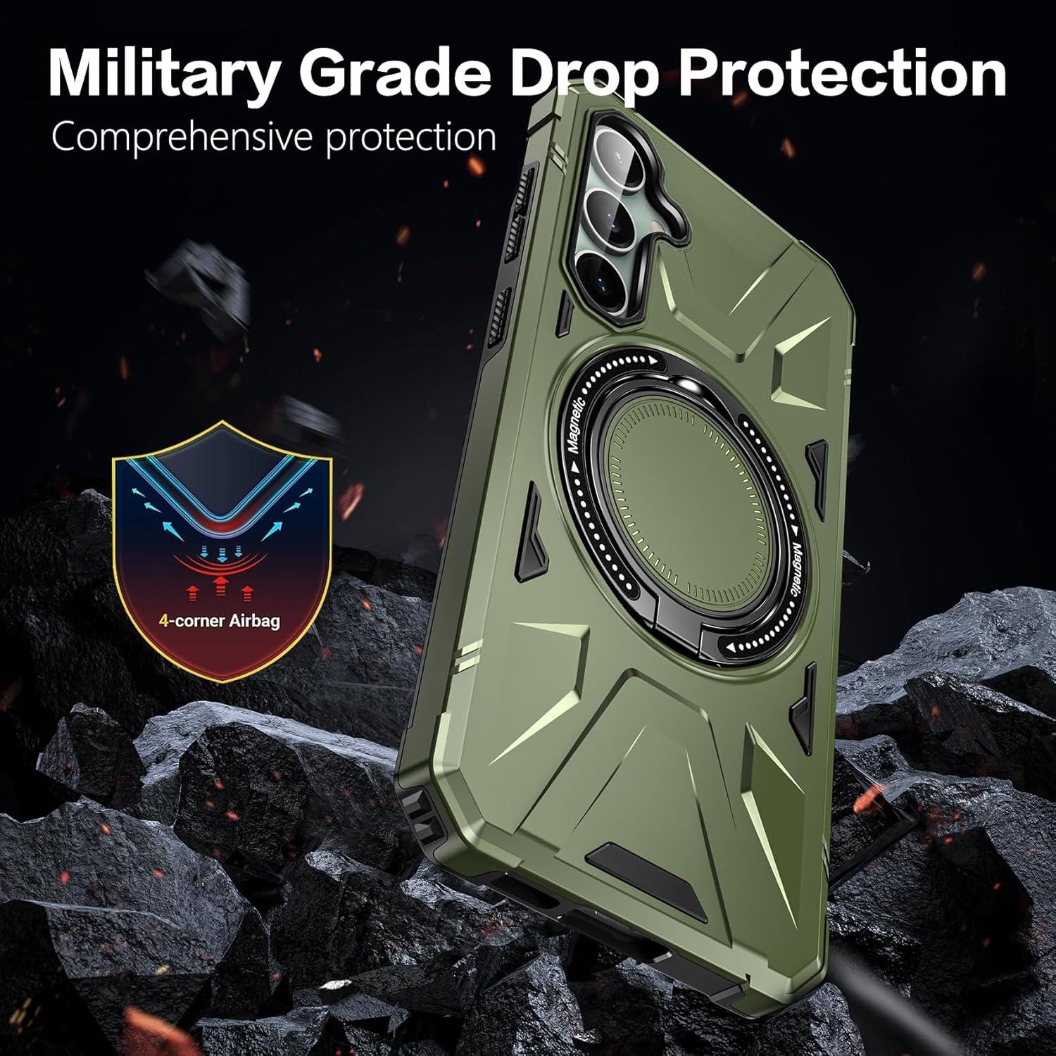 Funda para Samsung Galaxy S23 FE Verde con Soporte Magnético