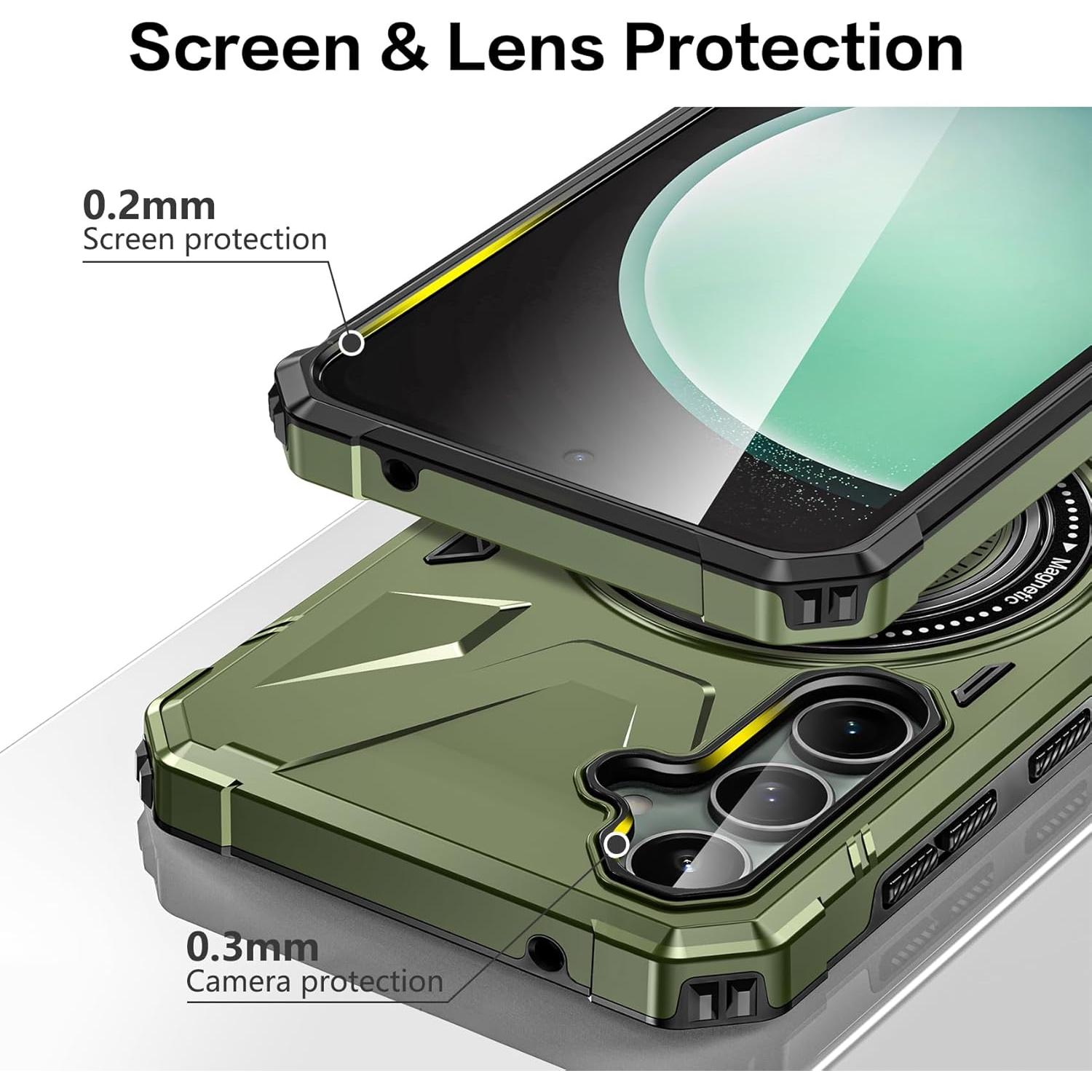 Funda para Samsung Galaxy S23 FE Verde con Soporte Magnético