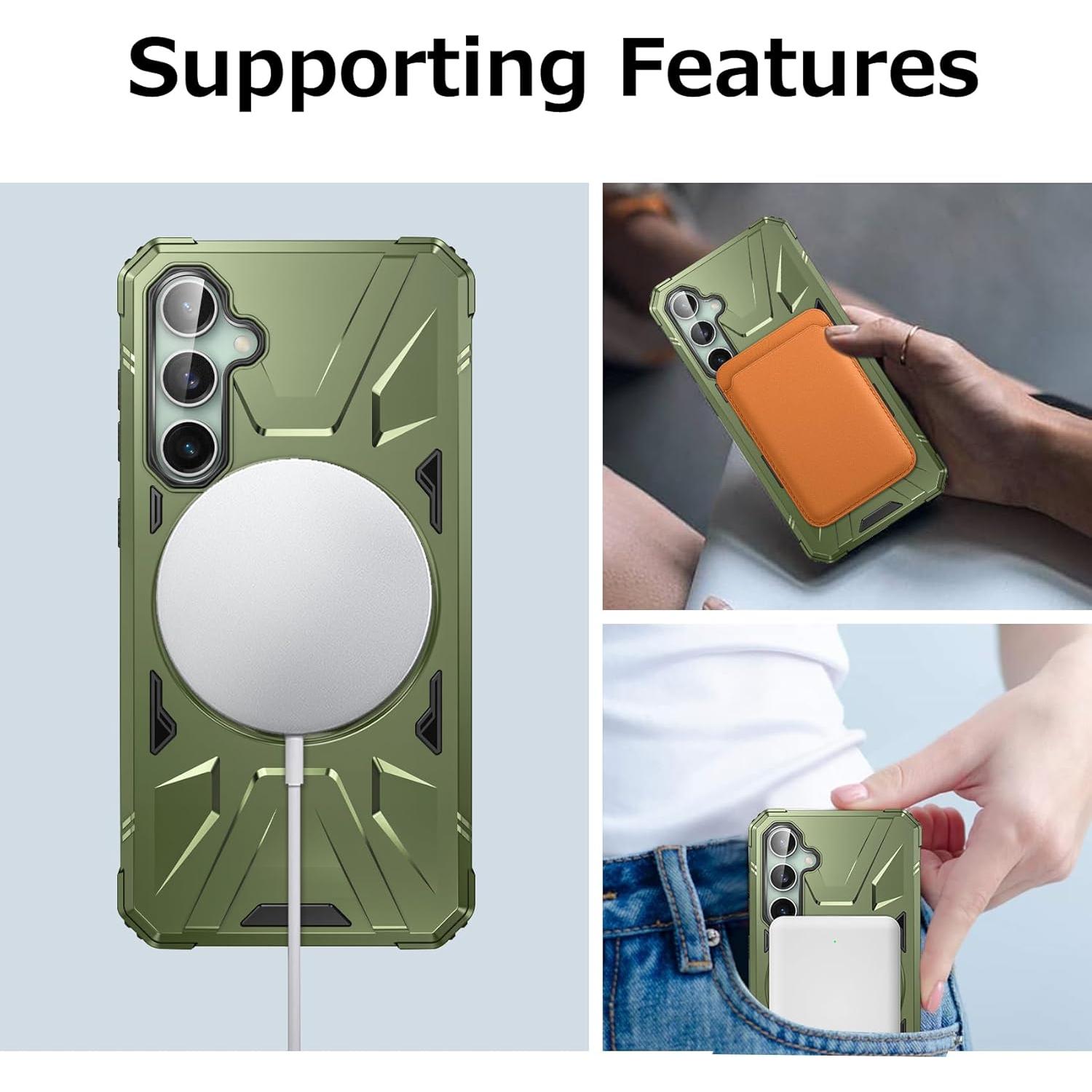 Funda para Samsung Galaxy S23 FE Verde con Soporte Magnético