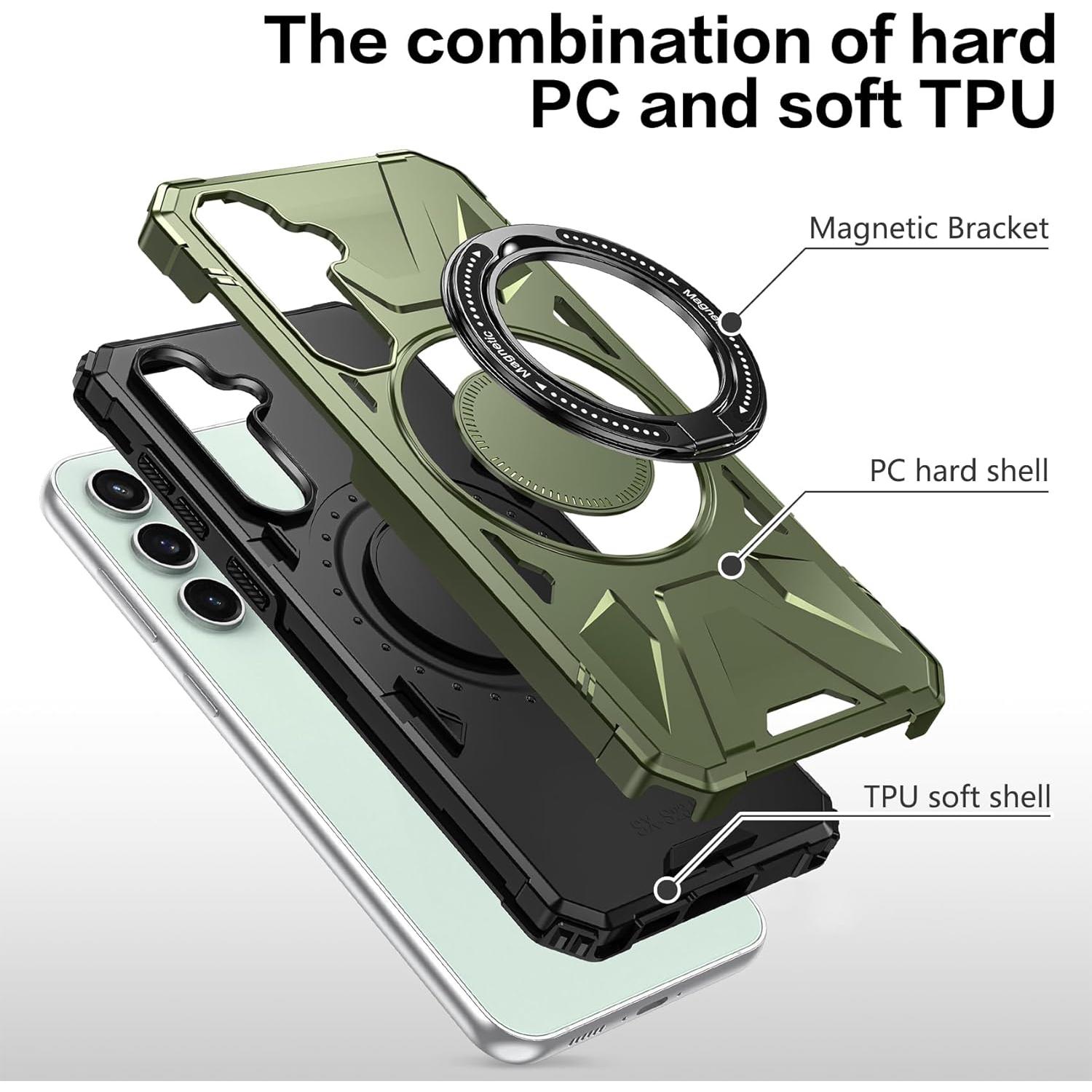 Funda para Samsung Galaxy S23 FE Verde con Soporte Magnético