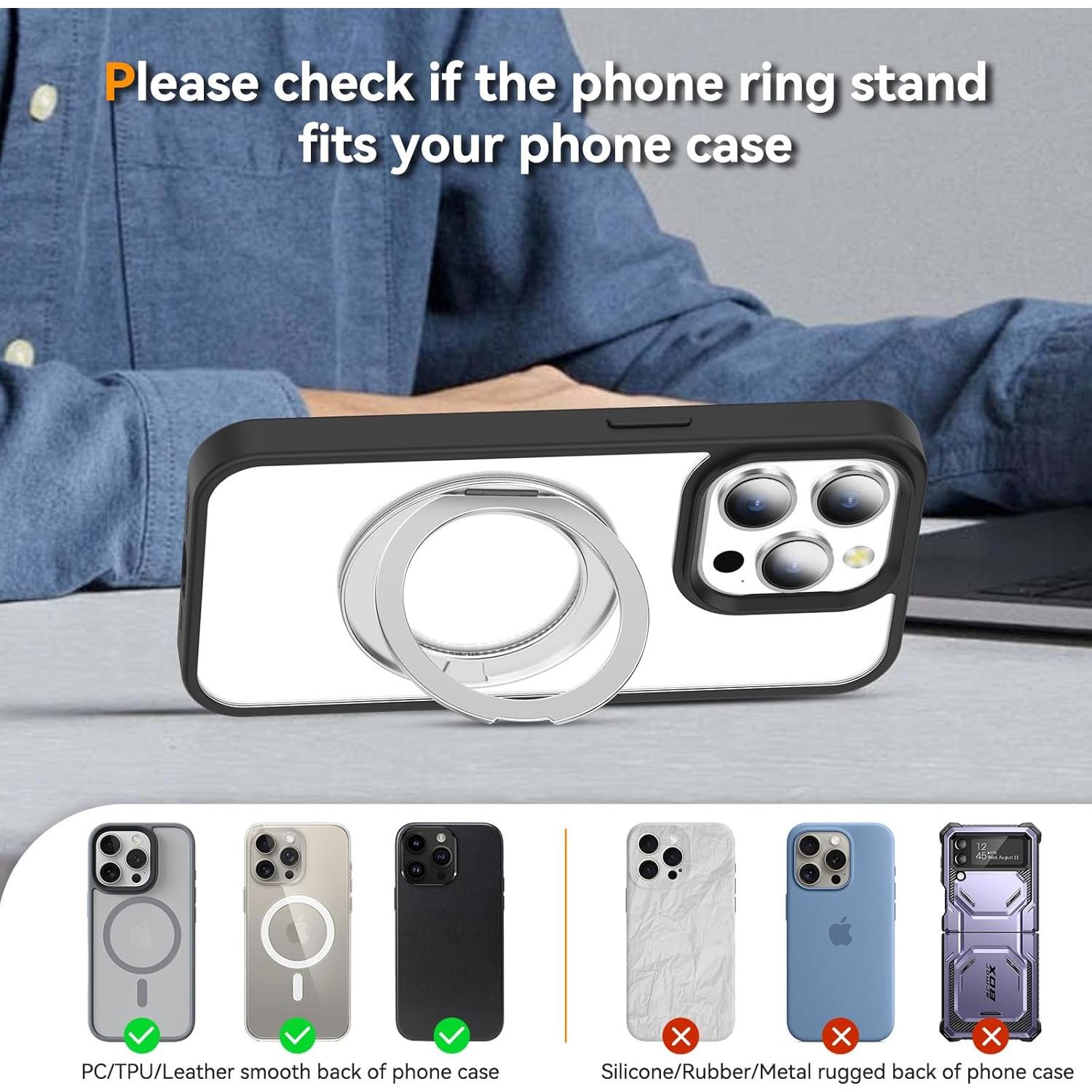 Soporte para teléfono magnético Crevicecase 360° Plata