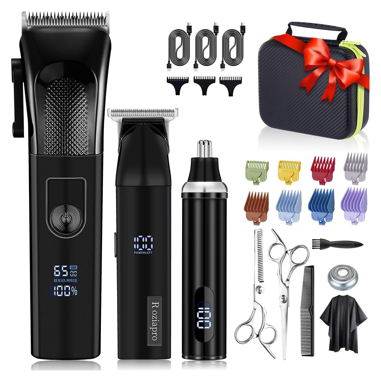 Kit de Recortadoras Roziapro para Hombre - Precisión y Carga Rápida