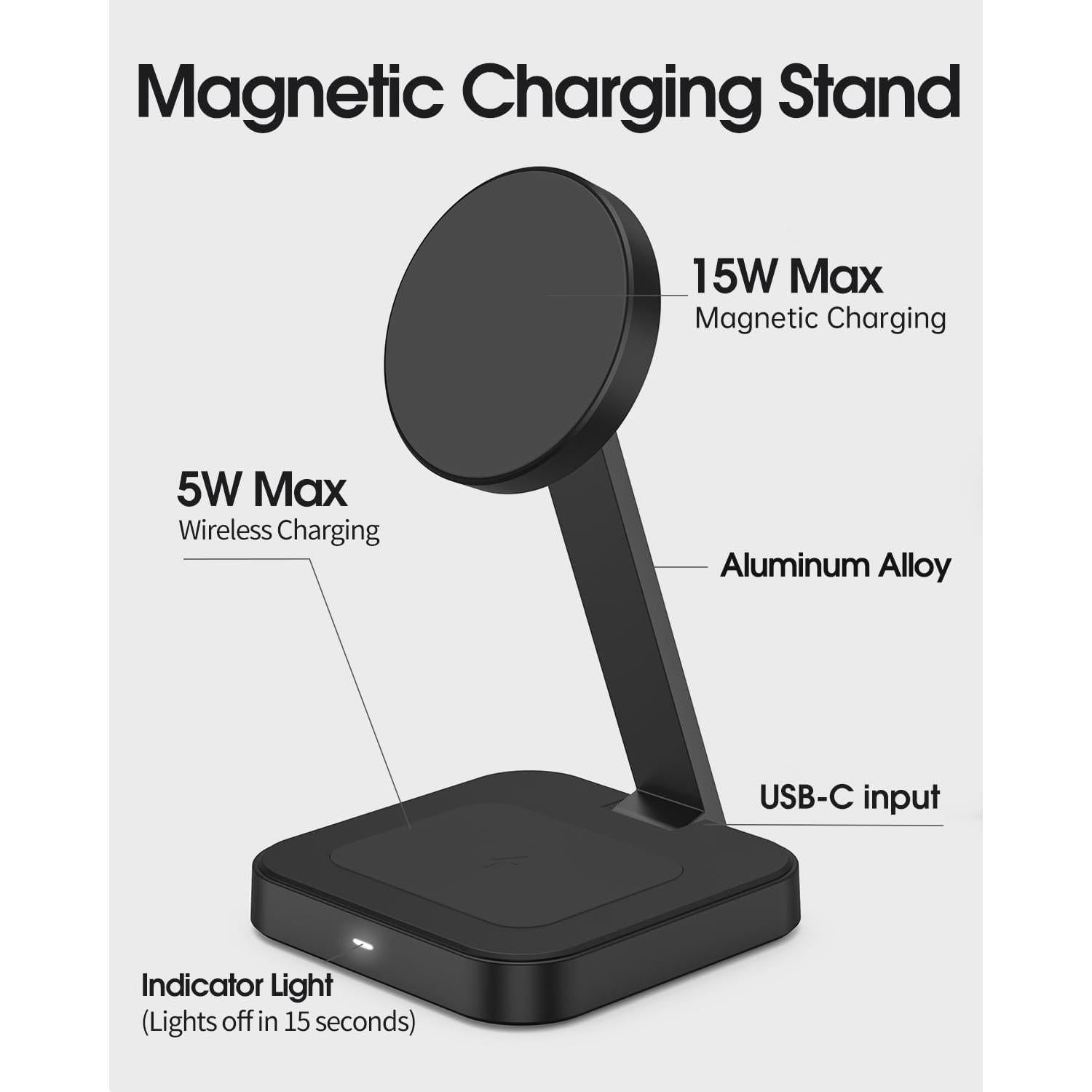 Cargador Inalámbrico Plegable Mag-Safe 15W para iPhone 12-16