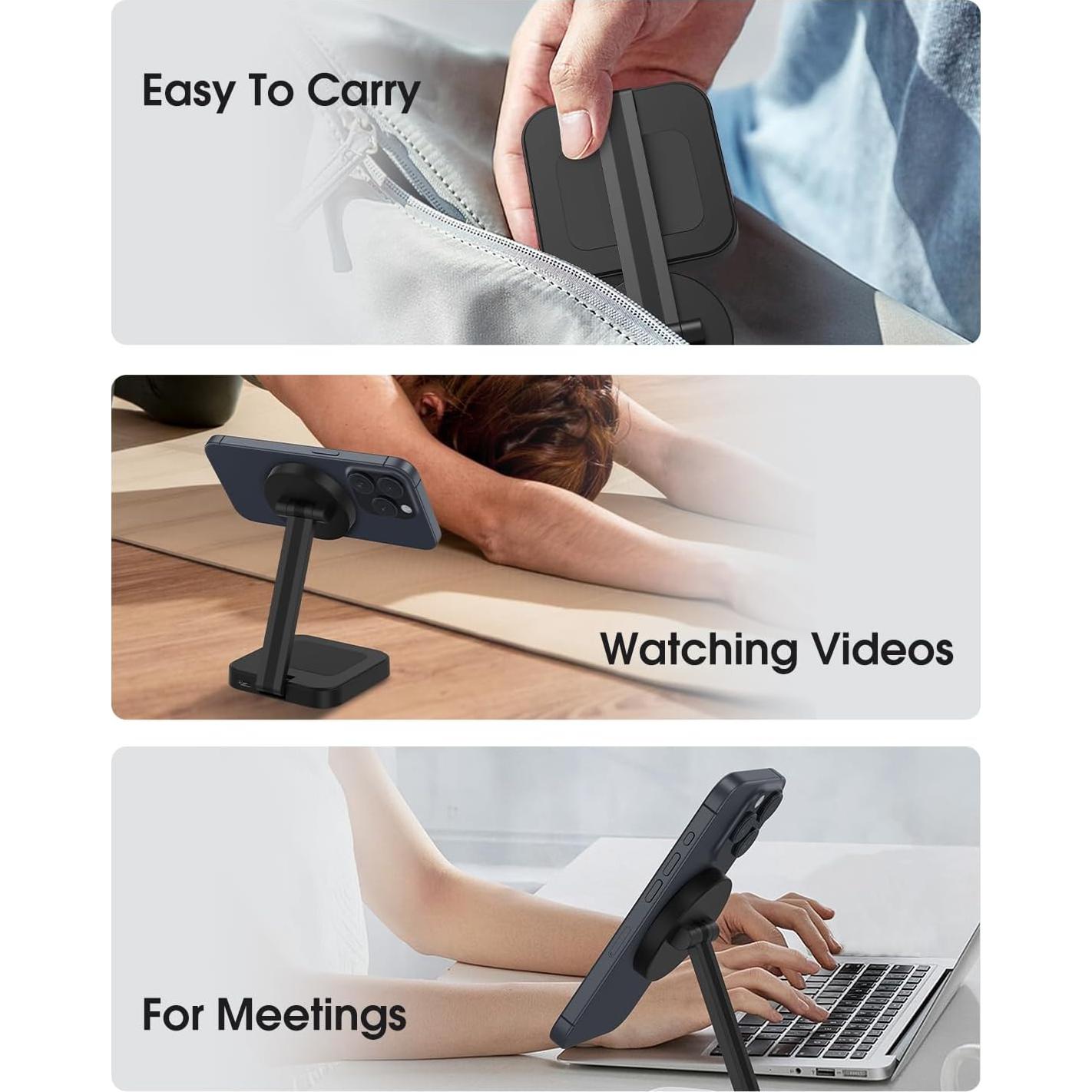 Cargador Inalámbrico Plegable Mag-Safe 15W para iPhone 12-16