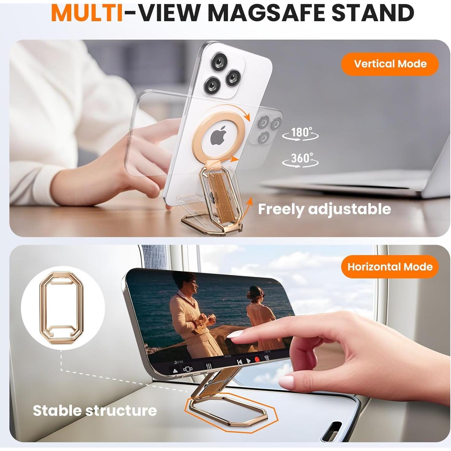 Soporte Magnético 4-en-1 HYCZAAE Oro Rosa para iPhone