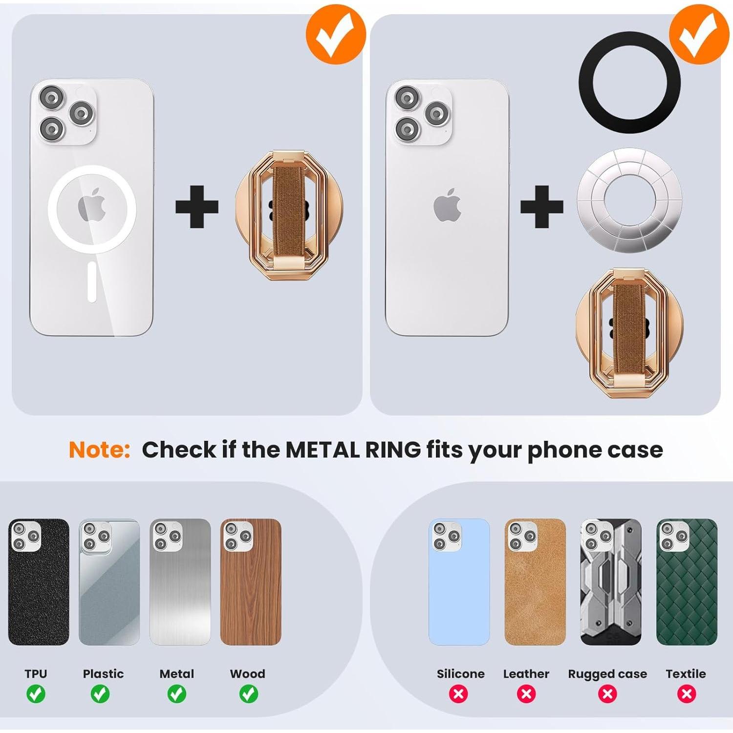 Soporte Magnético 4-en-1 HYCZAAE Oro Rosa para iPhone