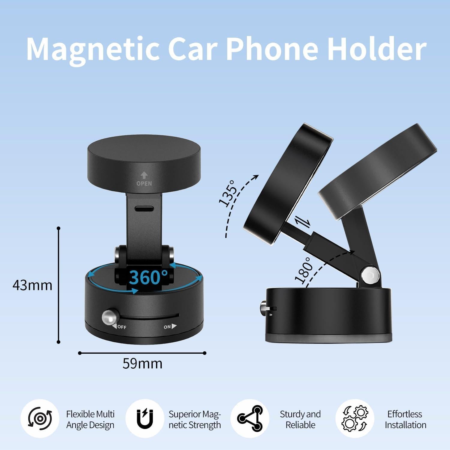 Soporte Magnético para Teléfono AIWOGEP A3 360° Plegable Negro