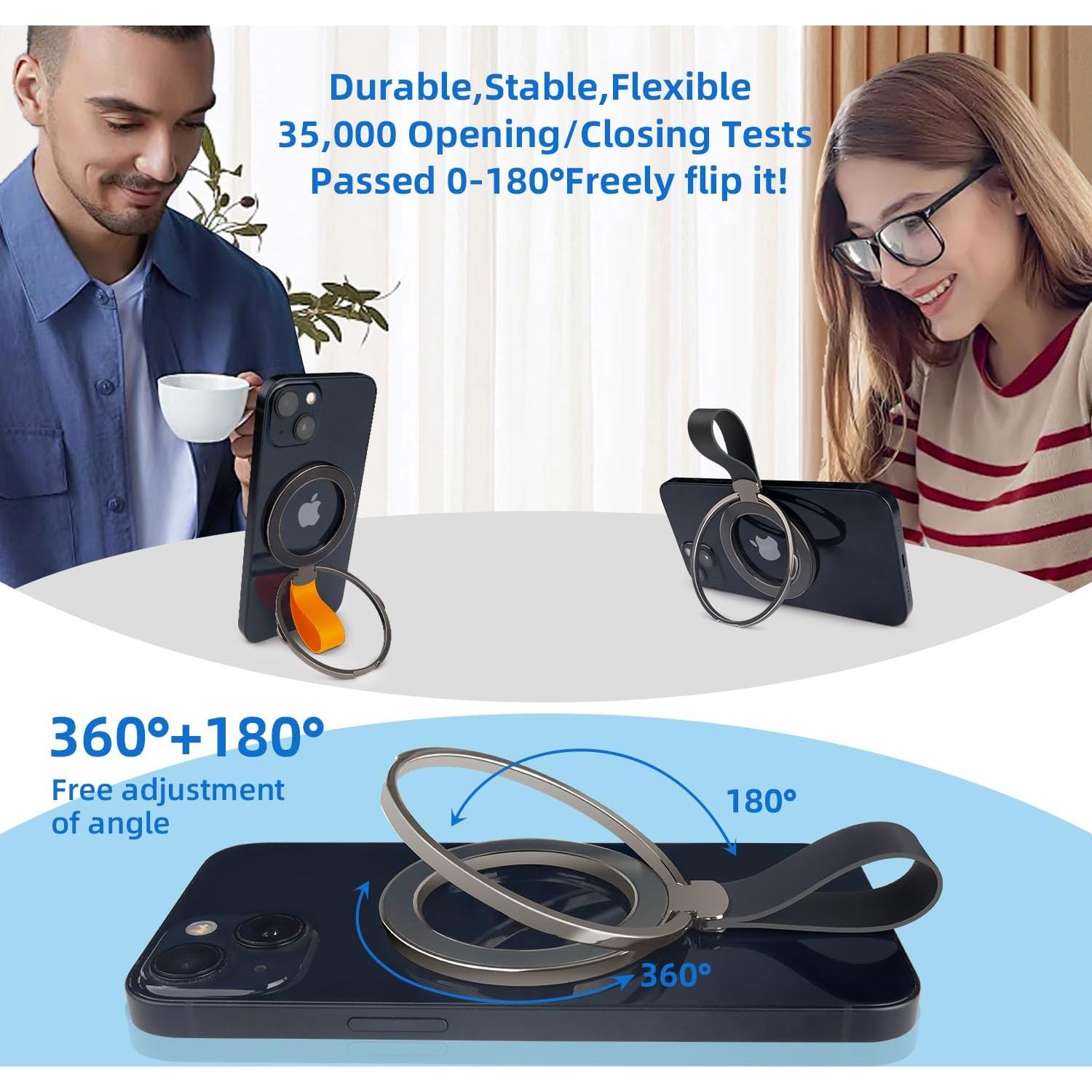 Soporte Magnético para Teléfono SOGUE con Anillo MagSafe Negro