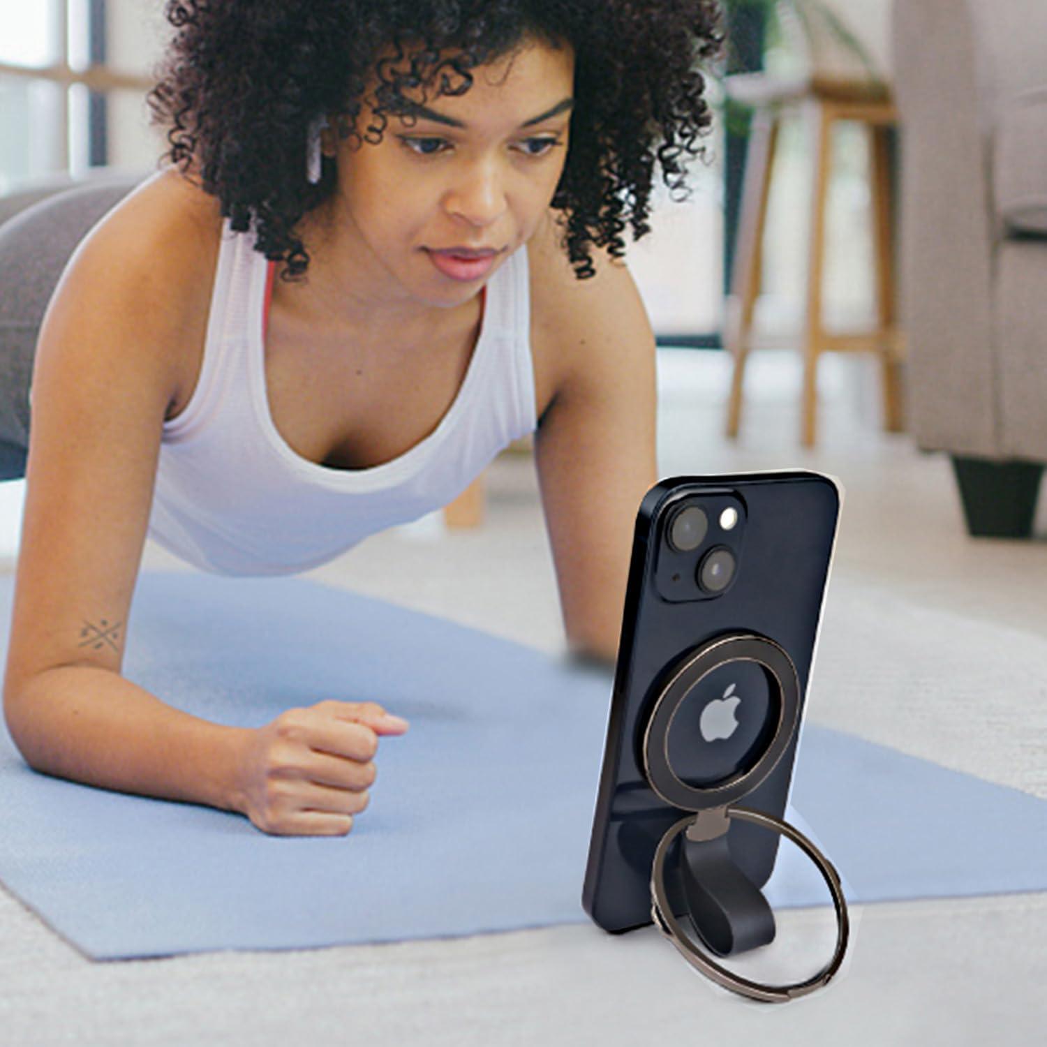 Soporte Magnético para Teléfono SOGUE con Anillo MagSafe Negro