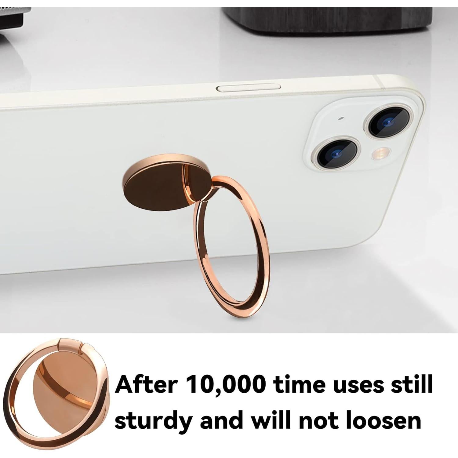 Soporte de anillo para teléfono OBHEI dorado rosa 360° metal