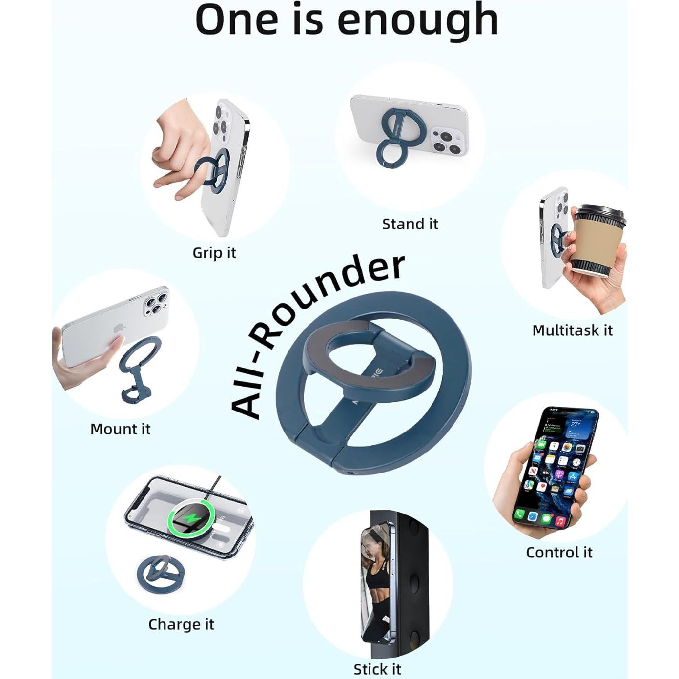 Soporte Magnético Plegable para Teléfono Móvil Mechrig Azul