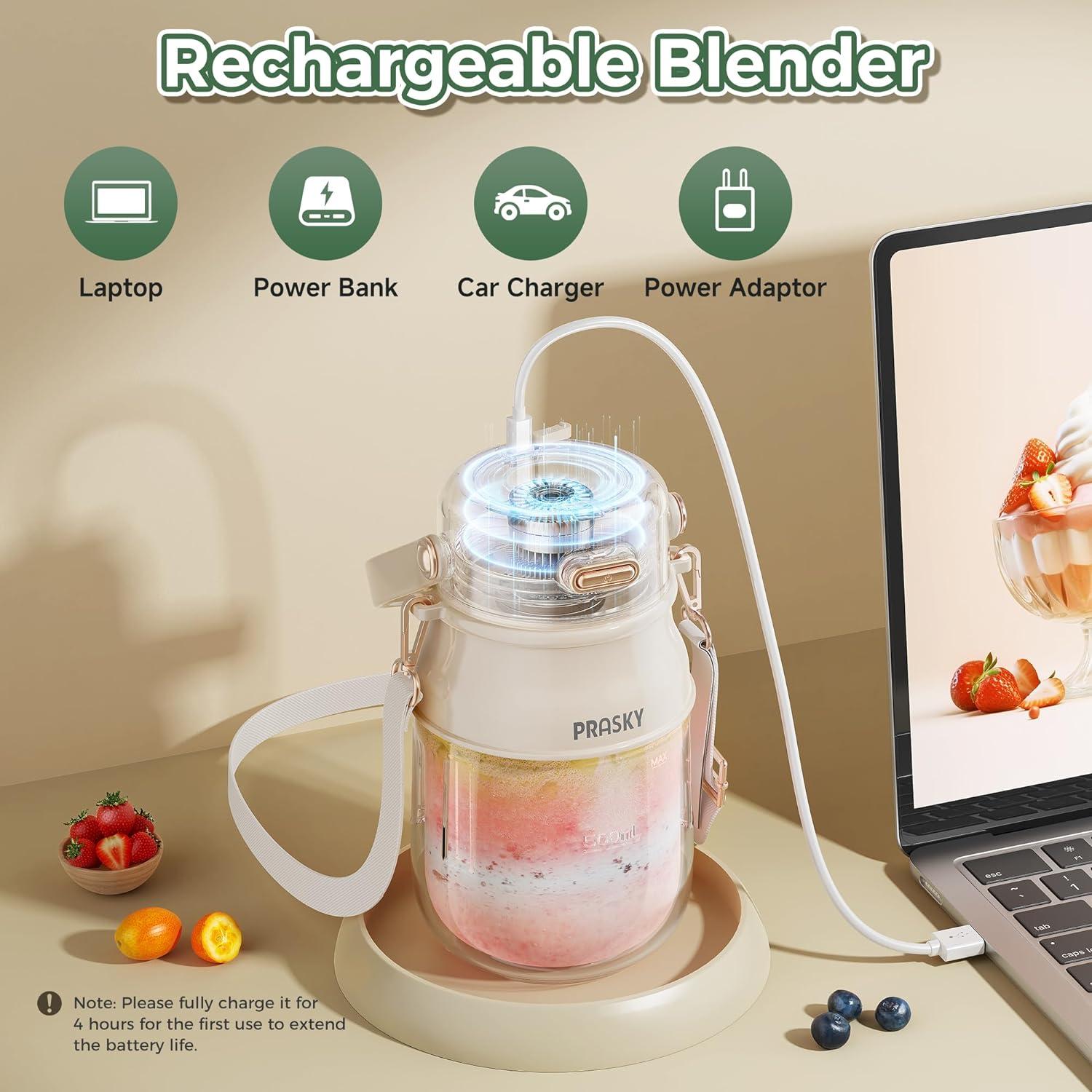 Mezclador Portátil Prasky 800ml Recargable USB Sin BPA