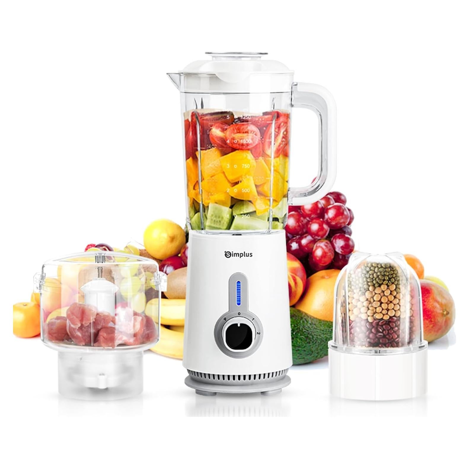 Licuadora Eléctrica Simplus 3 en 1 380W 1.24L con Picadora