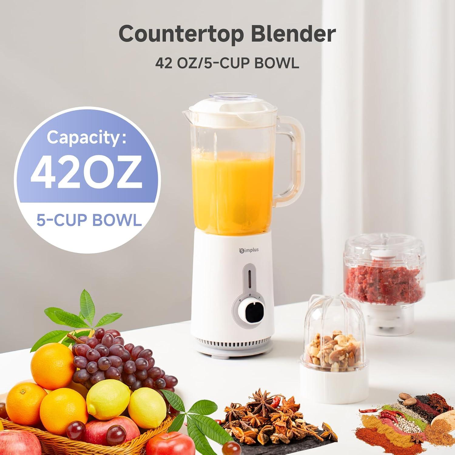 Licuadora Eléctrica Simplus 3 en 1 380W 1.24L con Picadora