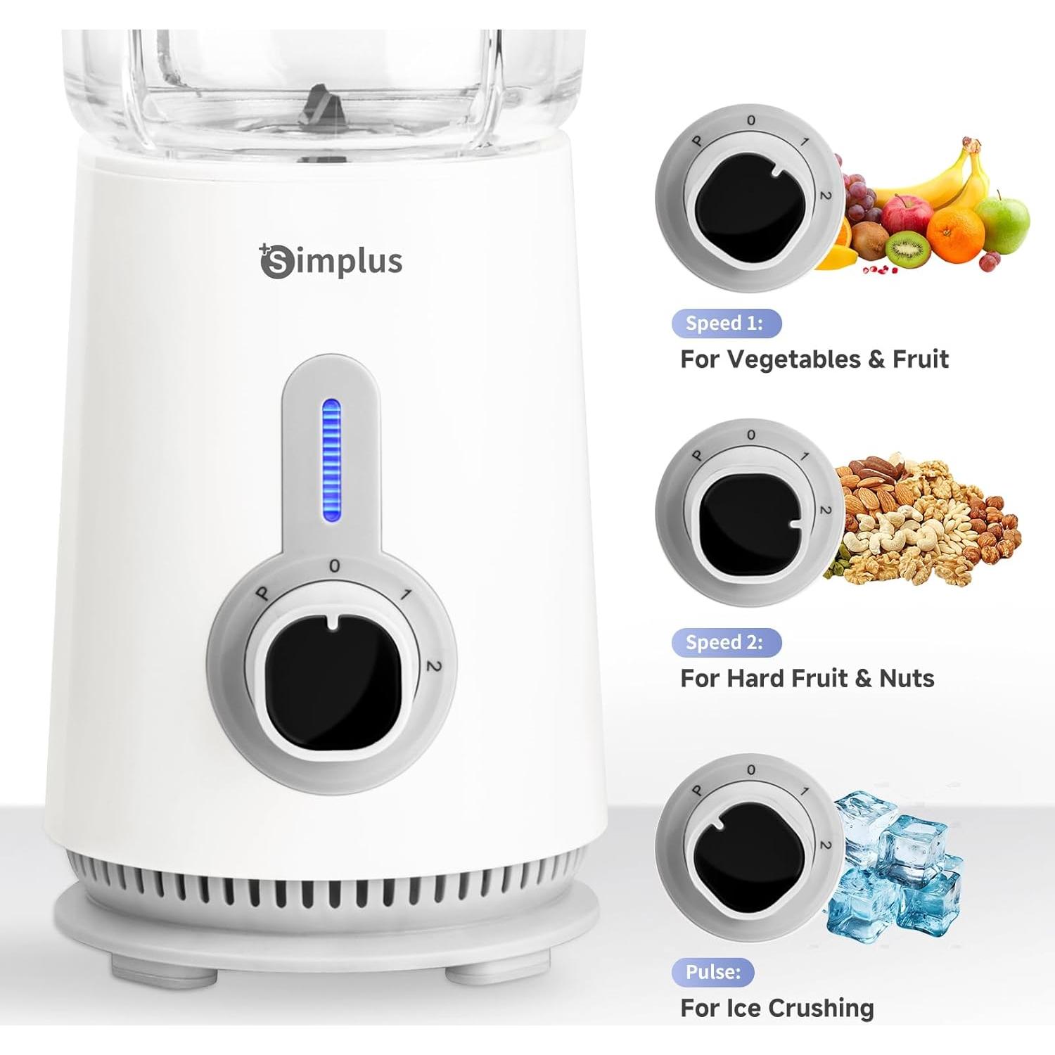 Licuadora Eléctrica Simplus 3 en 1 380W 1.24L con Picadora