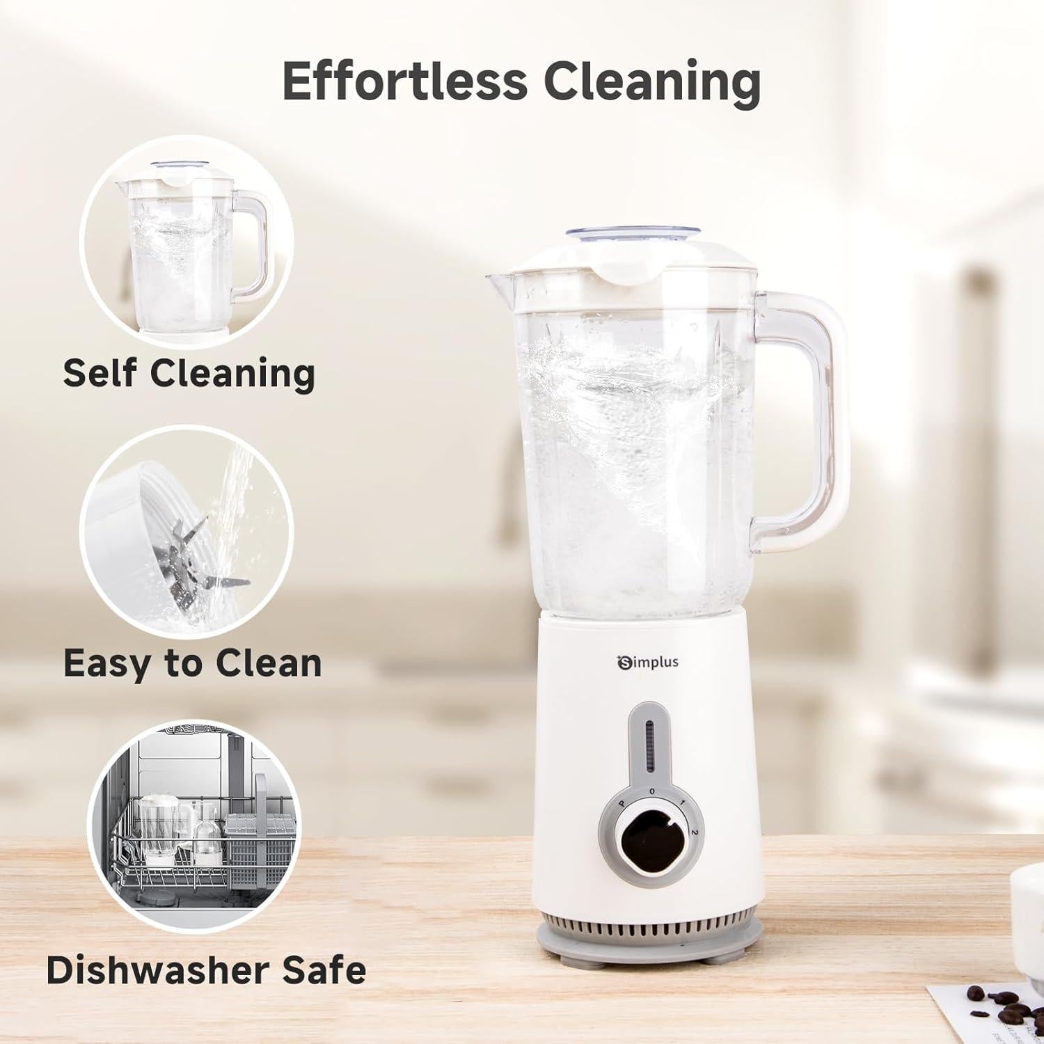 Licuadora Eléctrica Simplus 3 en 1 380W 1.24L con Picadora