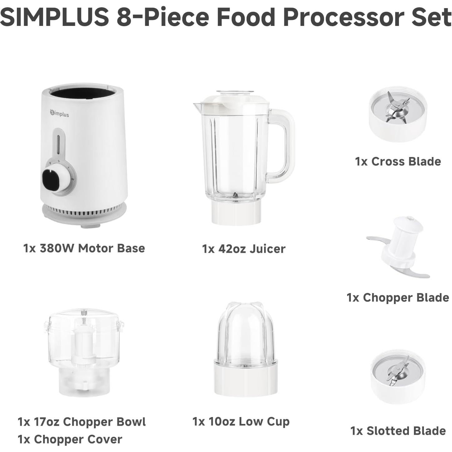 Licuadora Eléctrica Simplus 3 en 1 380W 1.24L con Picadora