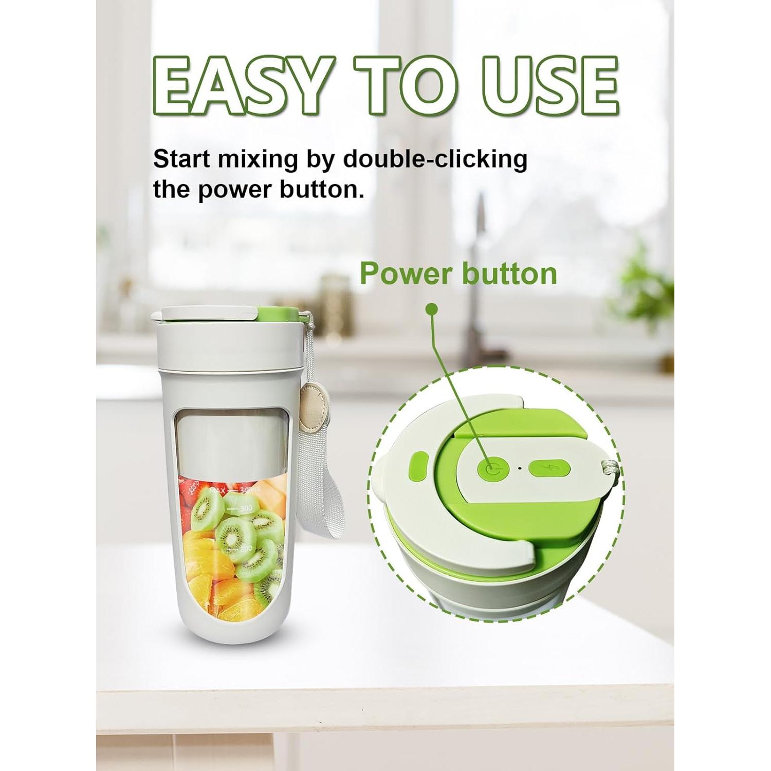 Licuadora Portátil JYINKZF 340ml con Batería 4000mAh y 10 Cuchillas