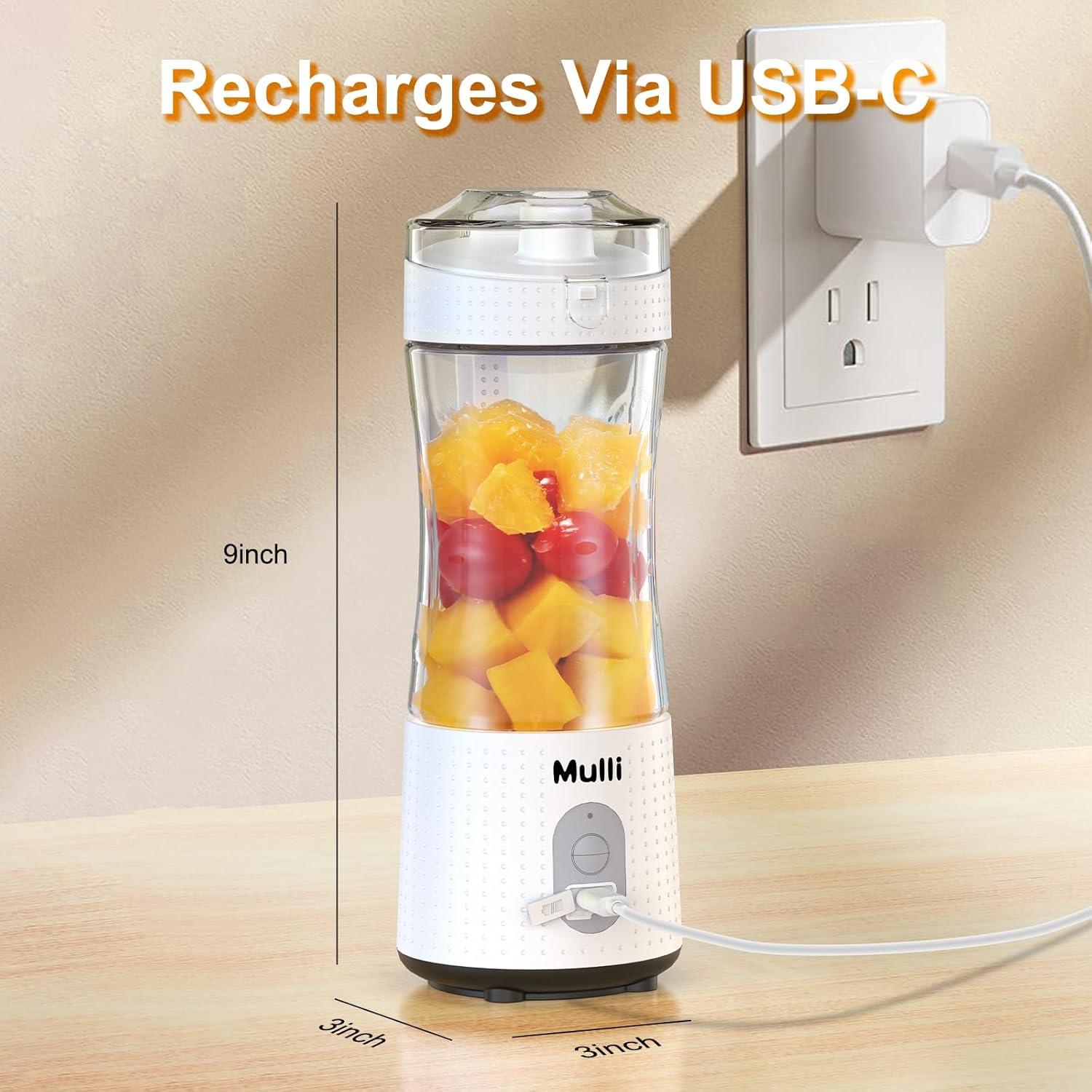 Licuadora Personal Mulli A1 13oz Recargable USB-C Libre BPA