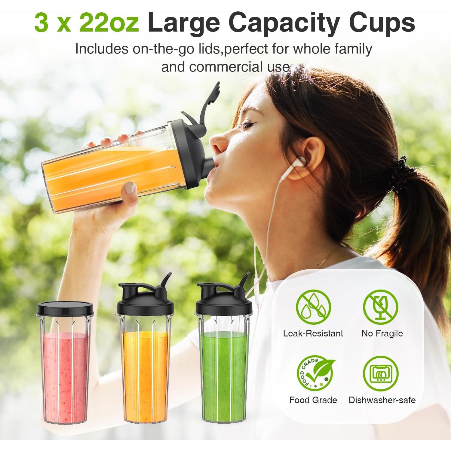 Batidora KOIOS BL319B 22000 RPM con 3 tazas de 650ml