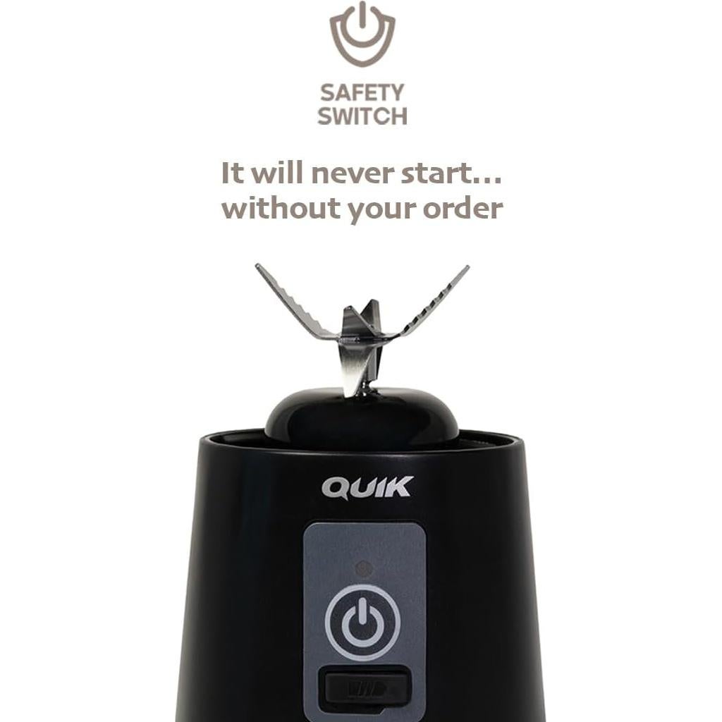 Licuadora Portátil Quik Q3 Inalámbrica 0.38L 17000 RPM Negra