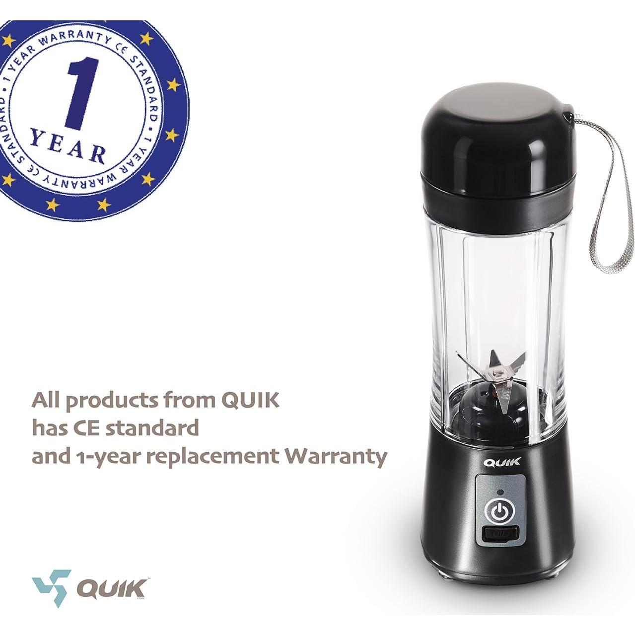 Licuadora Portátil Quik Q3 Inalámbrica 0.38L 17000 RPM Negra