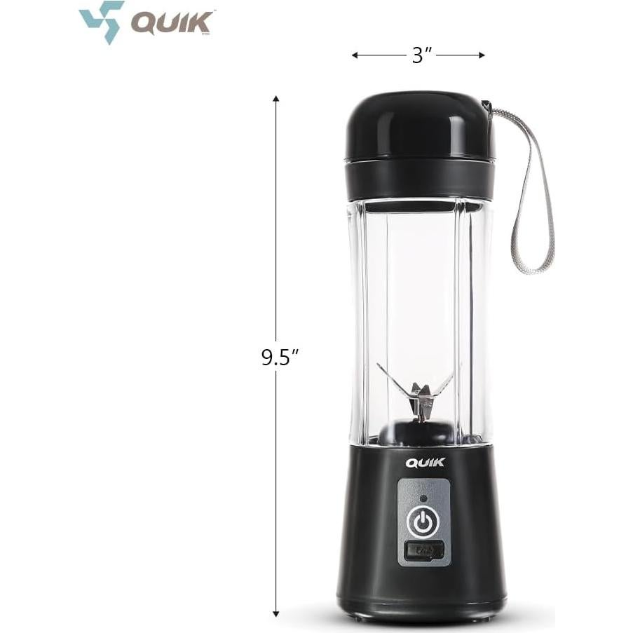 Licuadora Portátil Quik Q3 Inalámbrica 0.38L 17000 RPM Negra