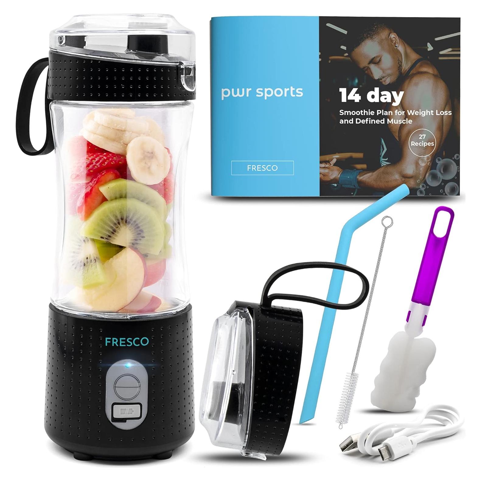 Mini licuadora portátil PWR SPORTS FRESCO 380ml USB 6 cuchillas
