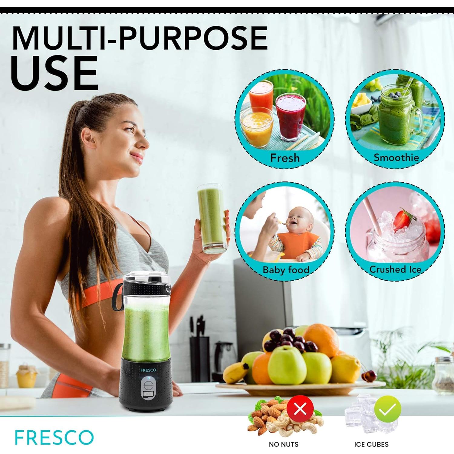 Mini licuadora portátil PWR SPORTS FRESCO 380ml USB 6 cuchillas