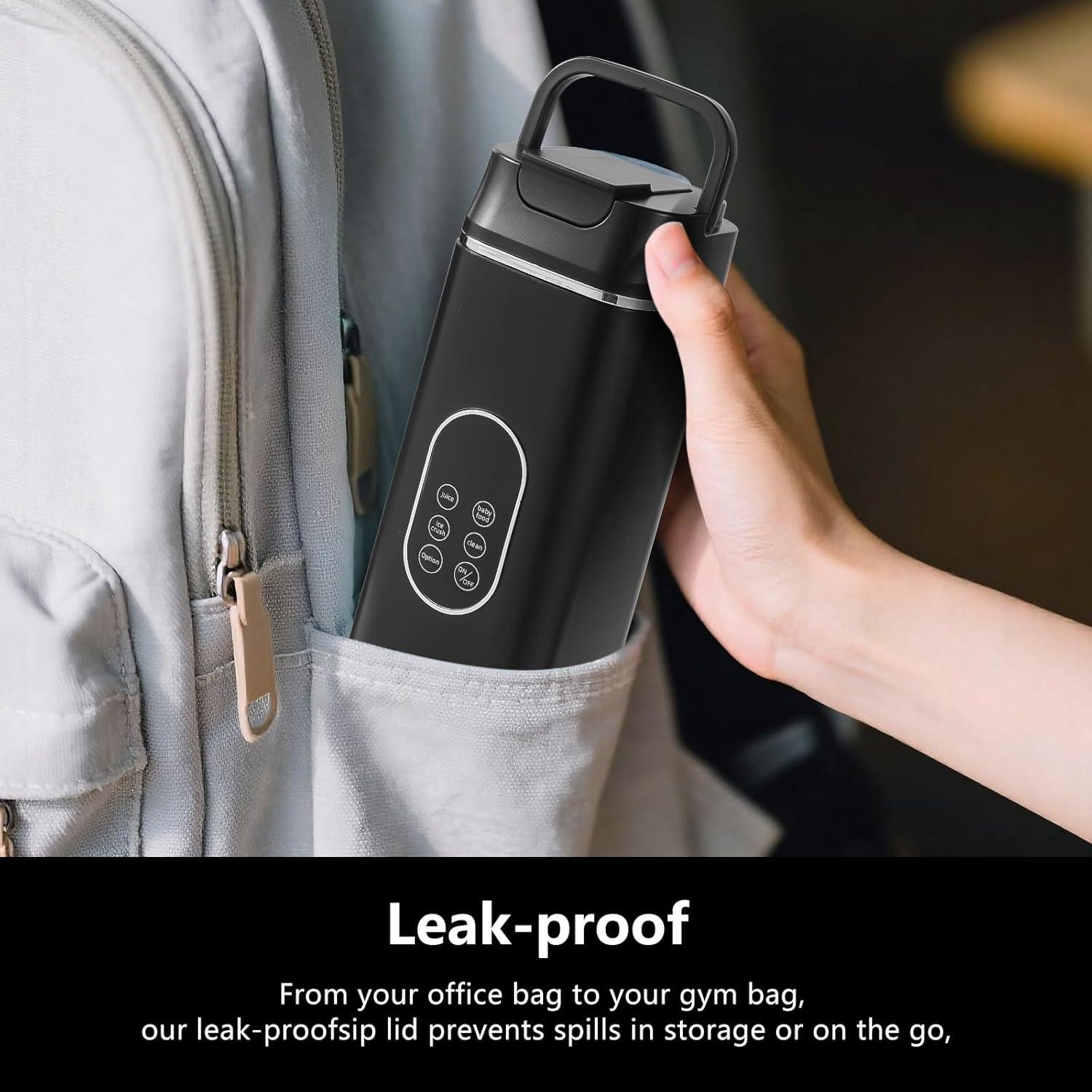 Mezclador Personal Portátil AOVSTVES 420ml USB Recargable Negro