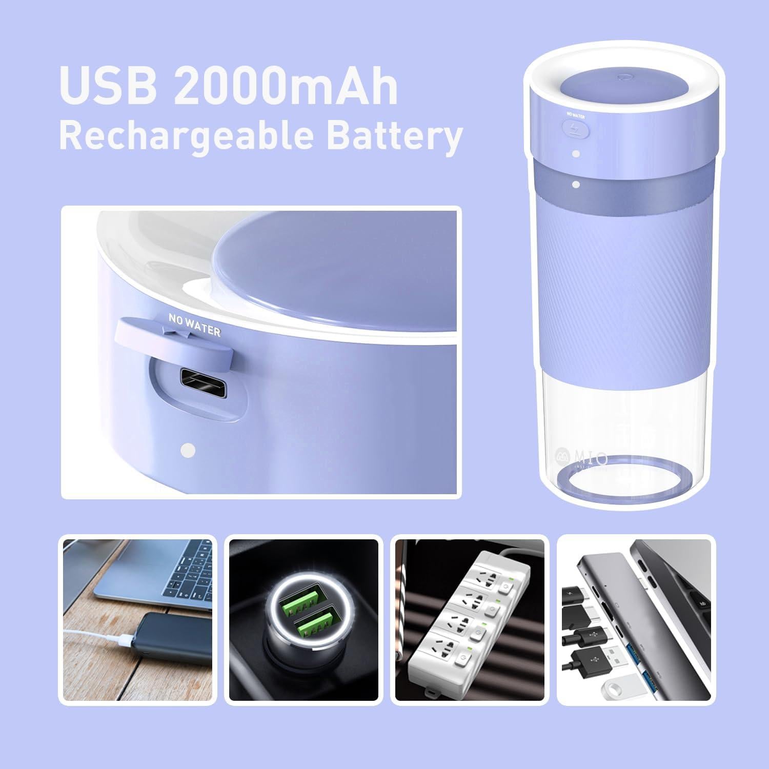 Licuadora Portátil MIO SJ-1001 300 mL Recargable USB-C Púrpura