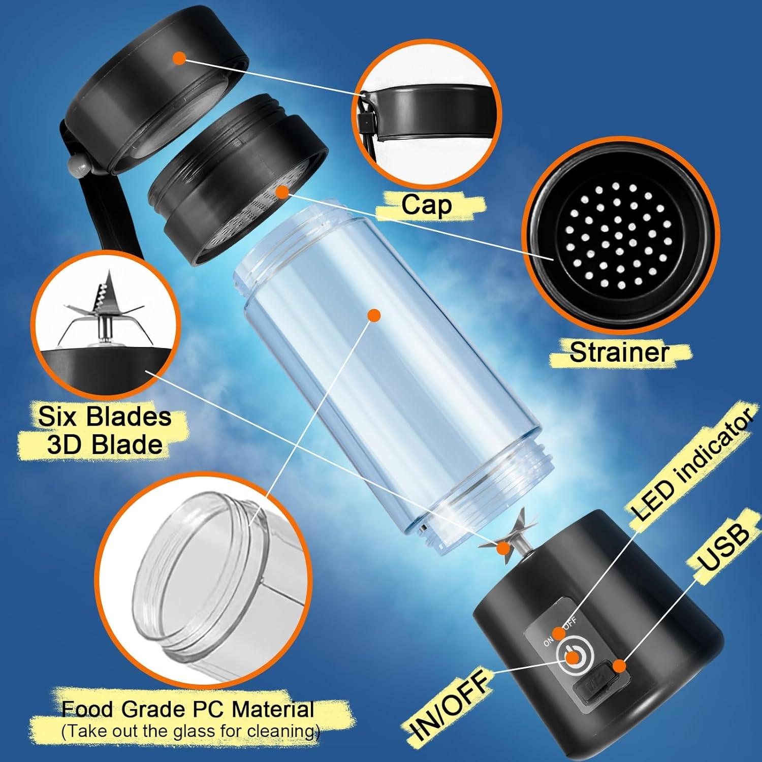 Licuadora Portátil Nicovenant 380ml USB Inalámbrica para Smoothies