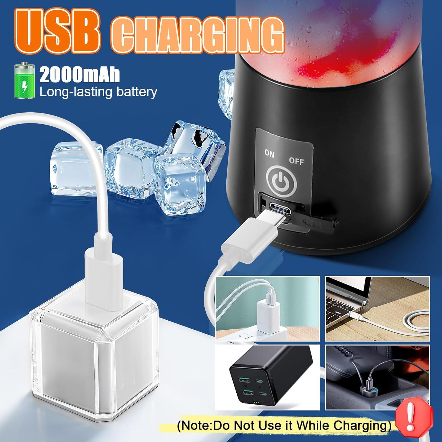 Licuadora Portátil Nicovenant 380ml USB Inalámbrica para Smoothies