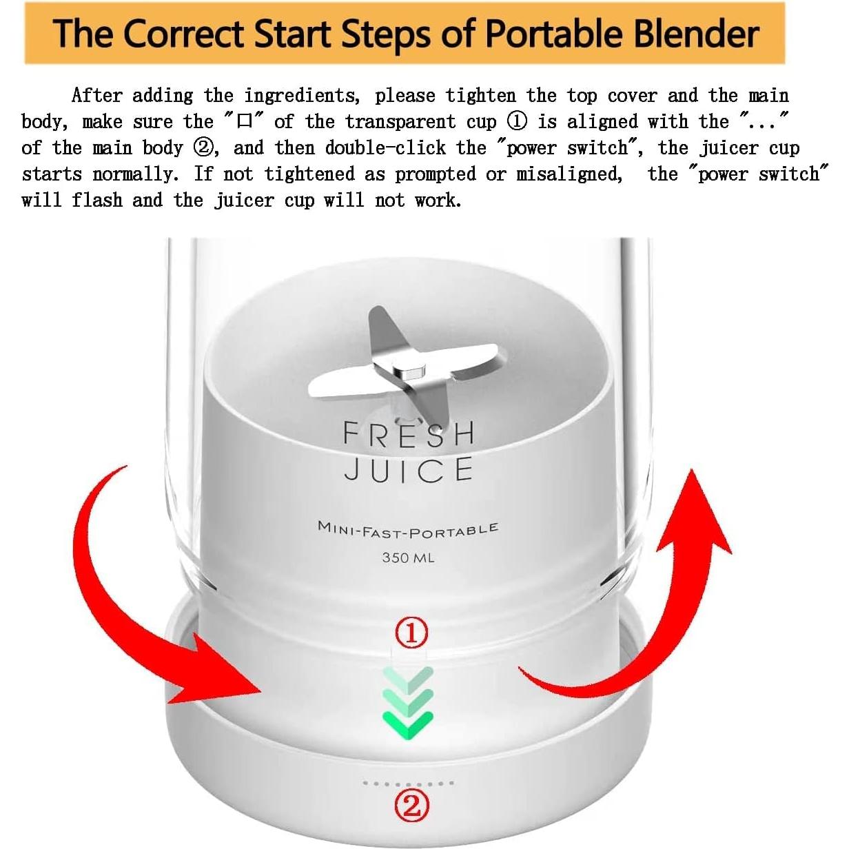 Batidora Portátil Fulangpa RX-05 Rosa 360ml USB Inalámbrica