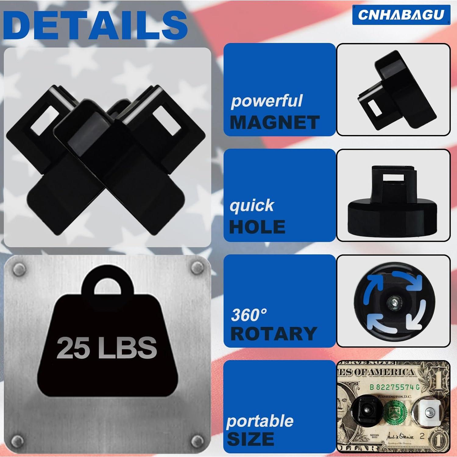 Soporte de Brida Magnética CNHABAGU 6 Piezas 11.34 kg Negro