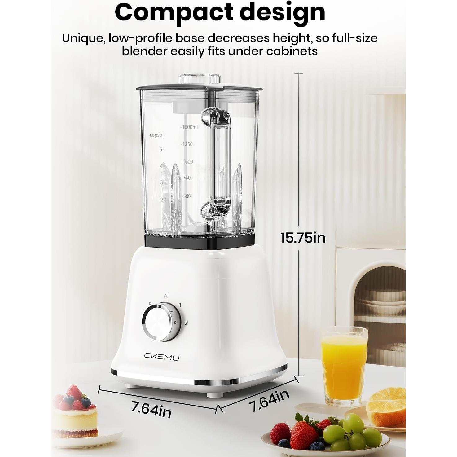 Mezclador Profesional CKemu B02 1.4L Vidrio 750W Blanco