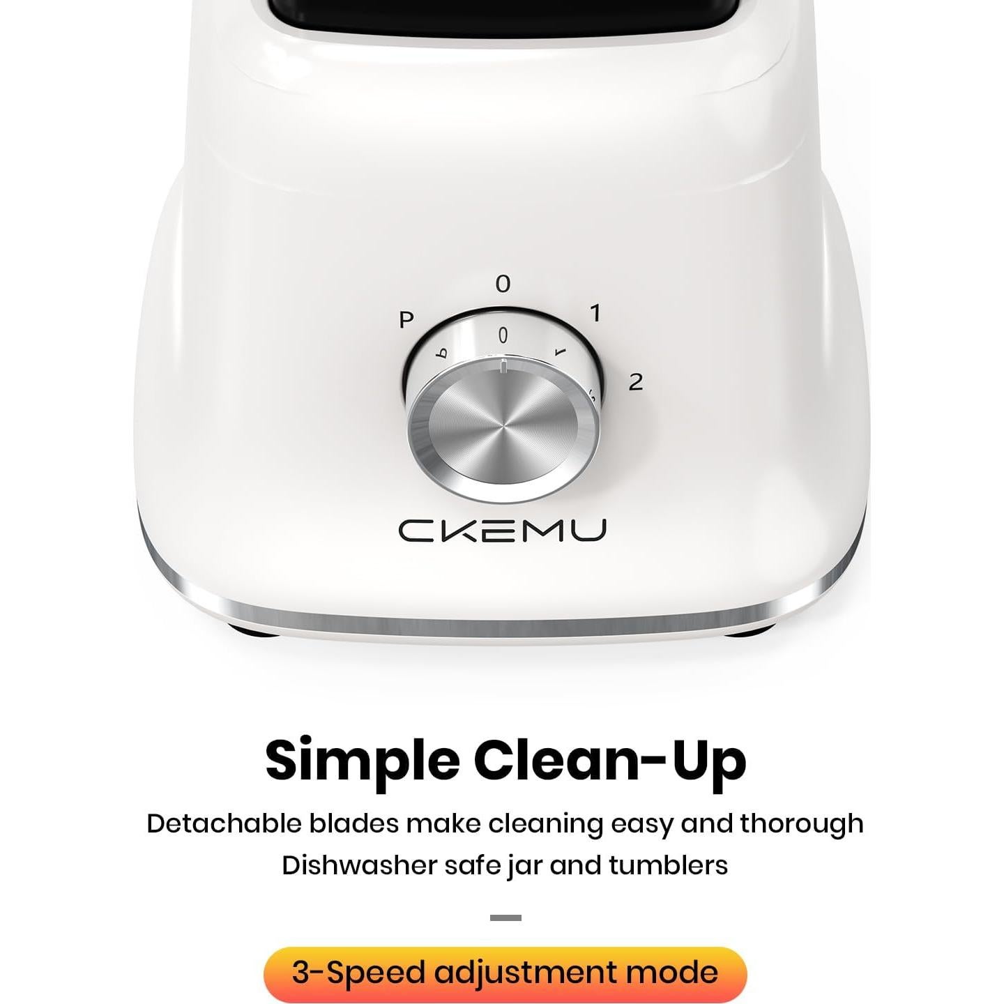 Mezclador Profesional CKemu B02 1.4L Vidrio 750W Blanco