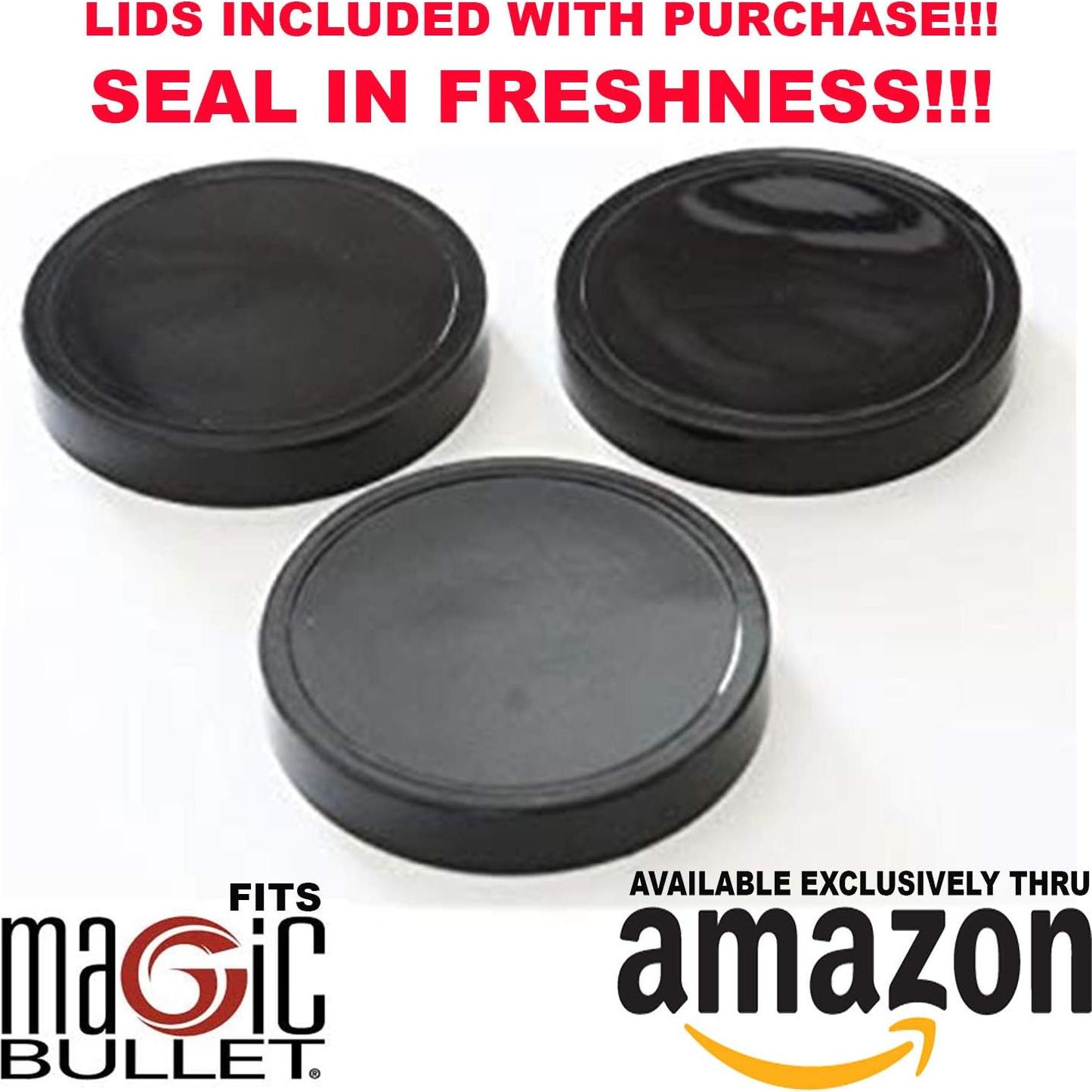 Juego de 3 tazas de repuesto 16oz Magic Bullet con tapas