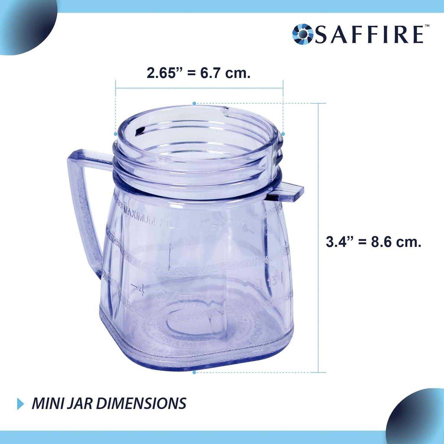 Tarros de plástico Saffire 1 taza para licuadora Oster - 8 piezas