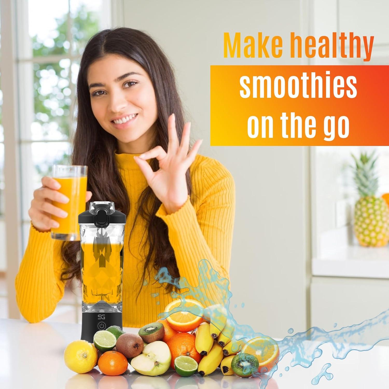 Licuadora Portátil Bienes Estelares 600ml - Motor 240W, Batería 4000mAh