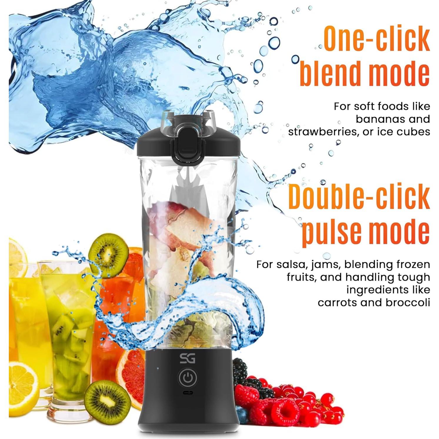 Licuadora Portátil Bienes Estelares 600ml - Motor 240W, Batería 4000mAh